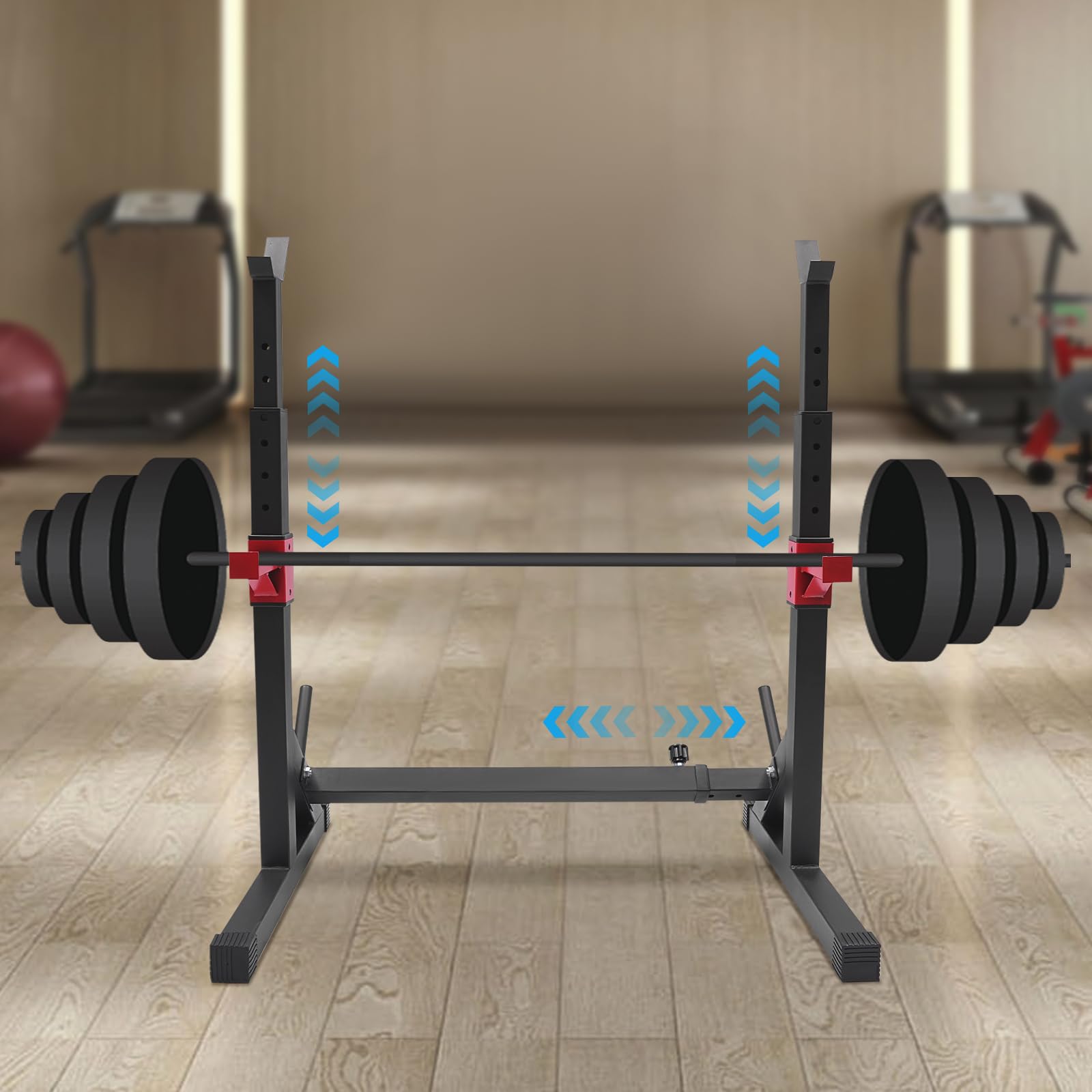Supporto regolabile per squat, supporto per bilancieri, multifunzione, per sollevamento pesi, squat rack, capacità di carico 249,5 kg, per panca, spingere le spalle e spingere