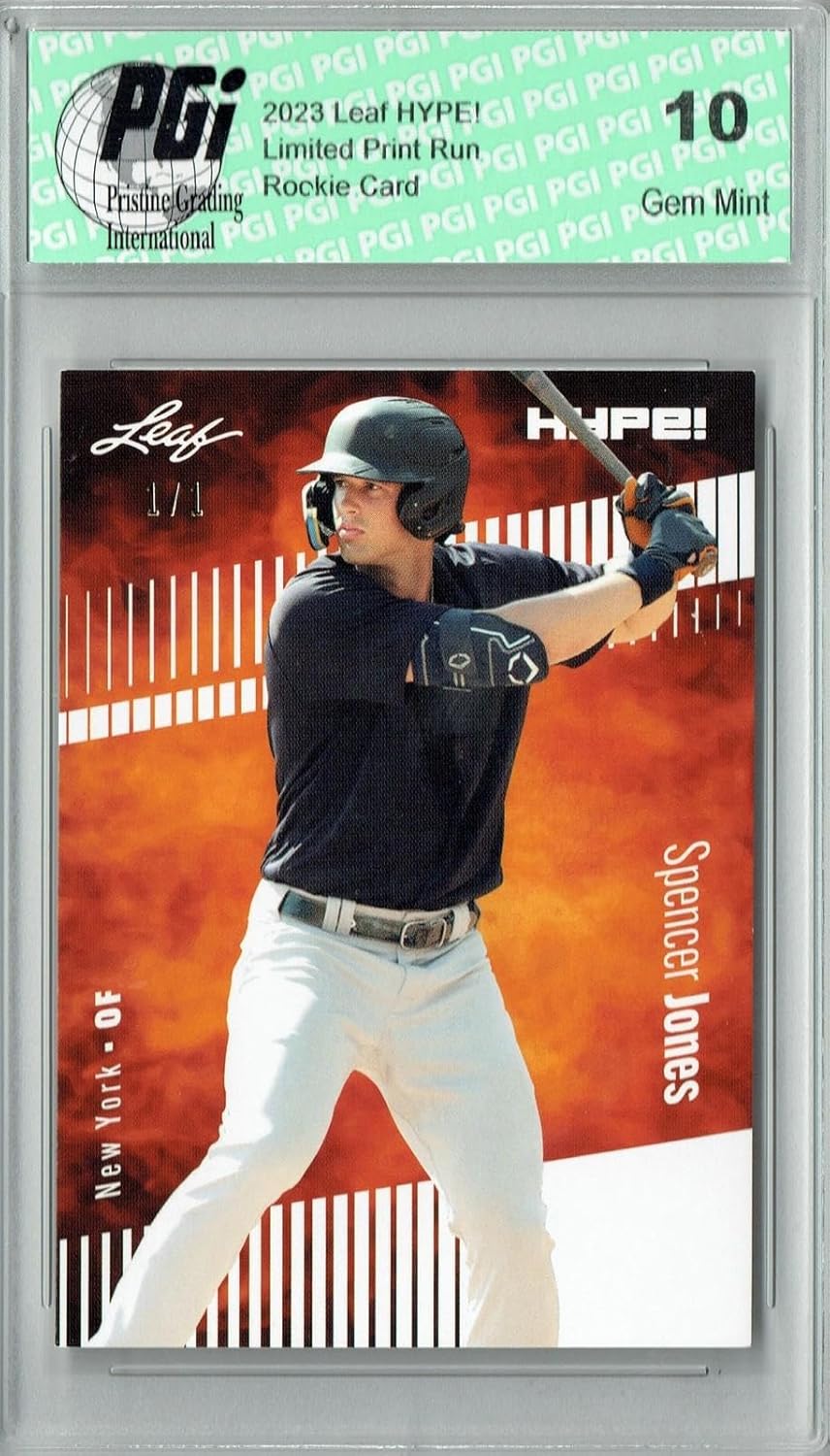 Spencer Jones 2023 Leaf HYPE! #136A Blank Back #1/1 Rookie Card PGI 10 - Basketball Slabbed Rookie Cards