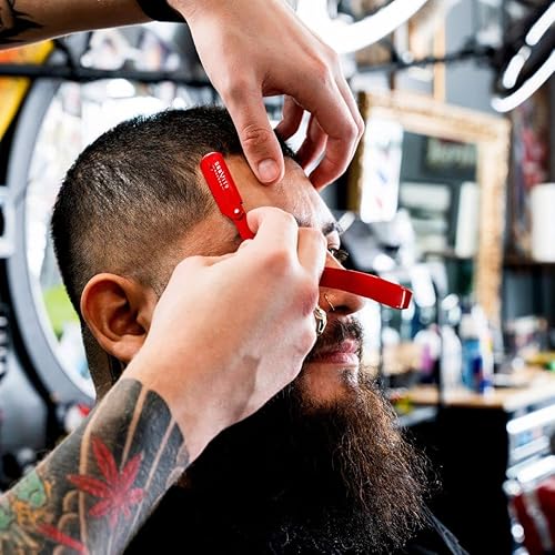 Miniatura 4 de Maquinilla de afeitar recta profesional - Kit de maquinilla de afeitar recta de exposición mínima con 10 cuchillas de gravedad premium, 0.020 in