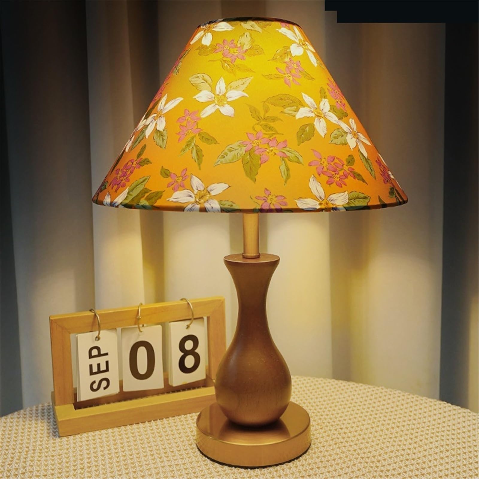 Lampada da comodino Lampada da tavolo decorativa retrò Magnolia Camera letto Comodino Soggiorno Studio Legno Lampade per la camera da letto