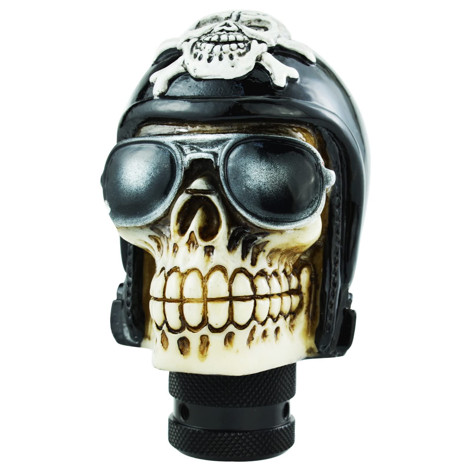 Temzzer Black Skull Resin Transmission Gear Shifter Stick Knob Heavy Shiny Vehicle Shifter Lever Handle For Most Manual Automotive Vehicles (Black)