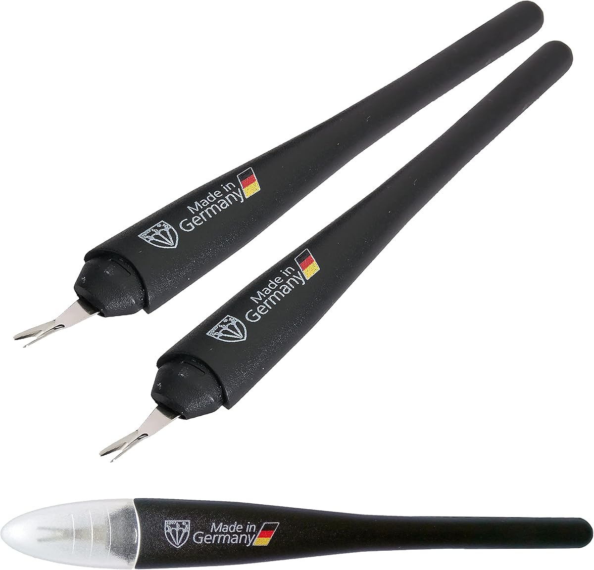 3 Swords Germany - brand quality CUTICLE REMOVER TRIMMER KNIFE (2 pieces) manicure pedicure grooming for professional finger & toe nail care by 3 Swords, Made in Germany (7865)