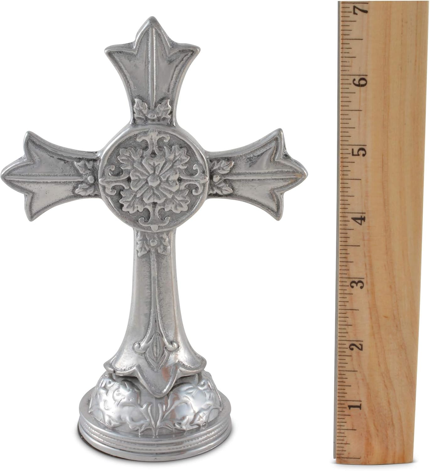 Arthur Court Designs Aluminum Metal Medallion Cross 6.25 inch Tall