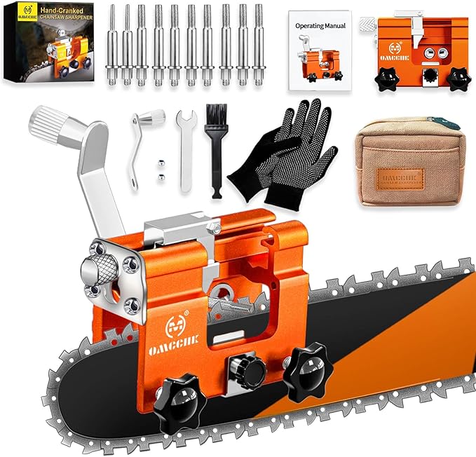 Chainsaw Sharpener Jig, Portable Chainsaw Sharpening jig with 10PCS