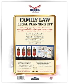 Family Law – DIY Legal Forms Bundle for Families: Last Will & Testament + Living Will + Health Care Proxy + Financial POA – Includes 2 Laminated Quick-Reference Guides – Step-by-Step Sample Forms
