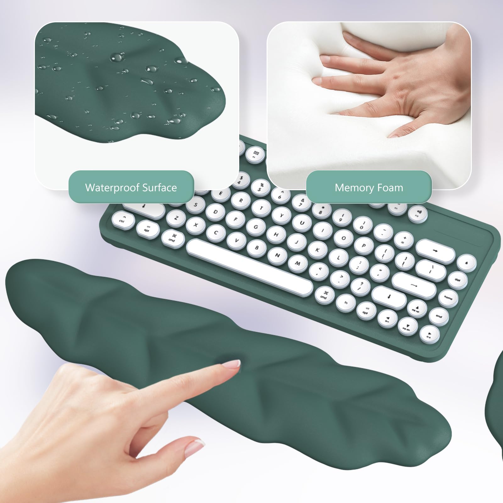 iCasso Keyboard Wrist Rest Set, Ergonomic Memory Foam