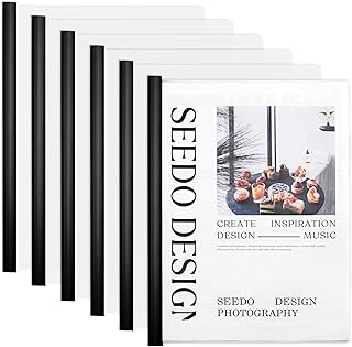 Clear Report Covers with Sliding Bar – Presentation Folders for A4 & Letter Size, Durable Resume & Document Binders for School or Office, Holds 1–150 Sheets