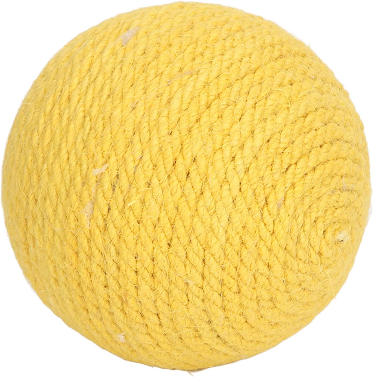 Cat Scratching Ball Toy Cat Sisal Ball Relieve Boredom Teeth Claws Grinding Interactive Sisal Cat Scratching Ball for Cats Kitten (Yellow)