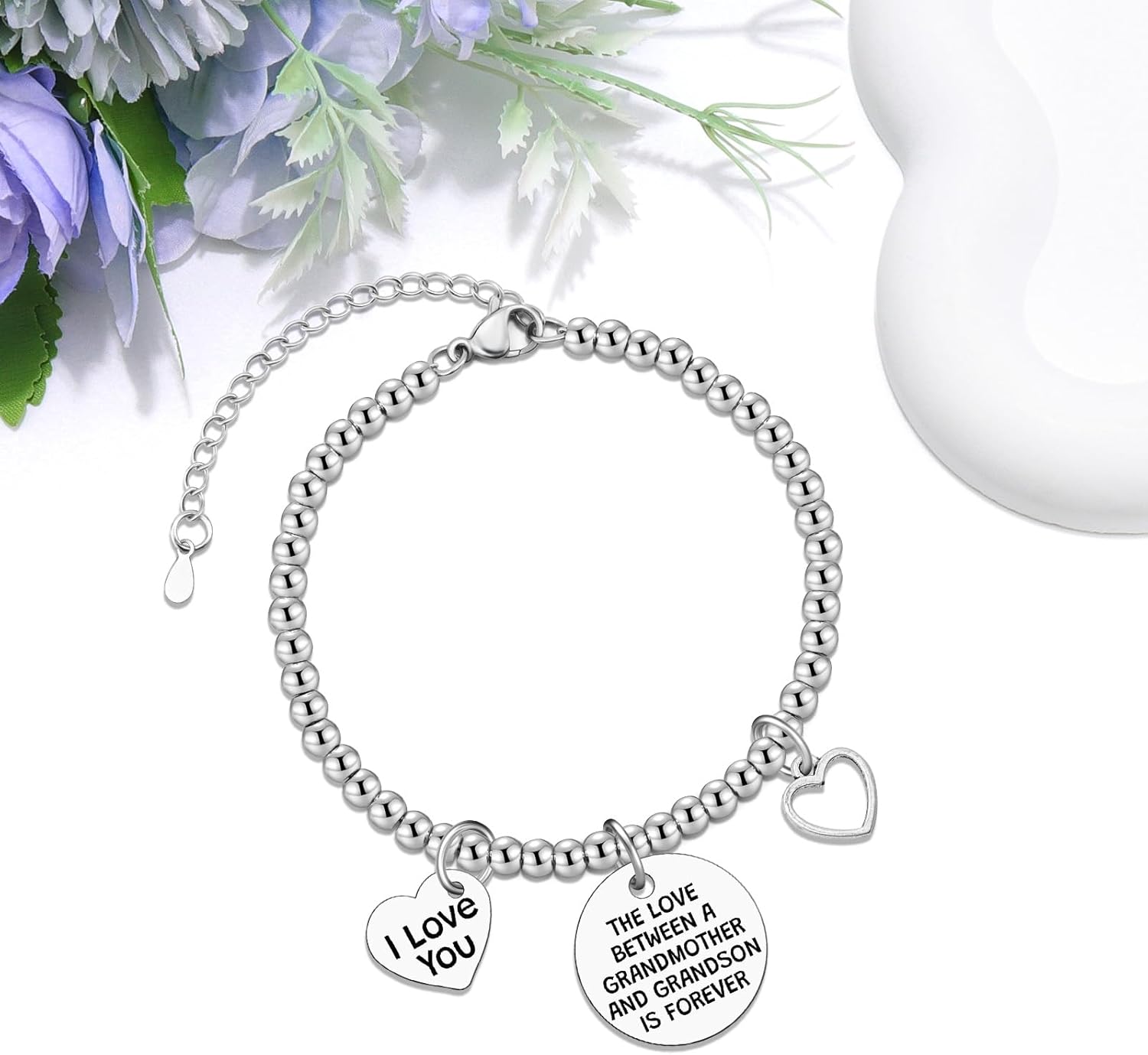 Grandmother Gifts from Grandson Grandmother Bracelet Gifts for Birthday Stainless Steel Bracelet Grandma Gift Ideas NaNa Bracelets Christmas Birthday Retirement Gift for Grandma Nana Bracelets - Image 2
