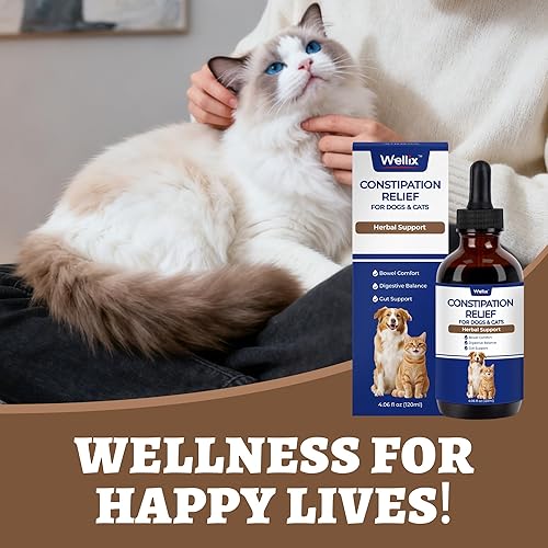 Miniatura 8 de Wellix Alivio del estreñimiento para gatos y perros, 4 onzas, suavizante líquido de heces con raíz de diente de león, prebióticos y probióticos para