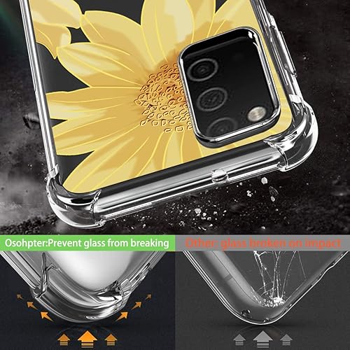 Miniatura 3 de Osophter Funda para Galaxy A03S con 2 protectores de pantalla de flores para niñas y mujeres, absorción de golpes, flexible de goma TPU para Samsung