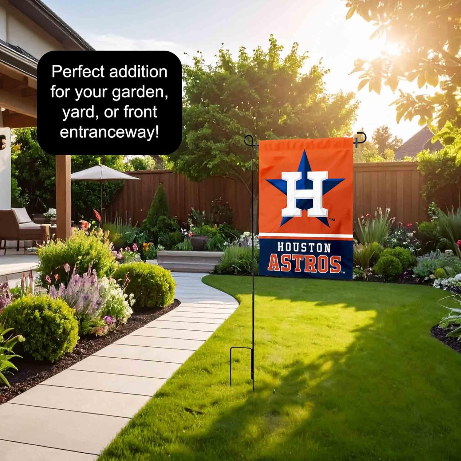 Houston Astros Garden Flag with Stand Holder - Image 4