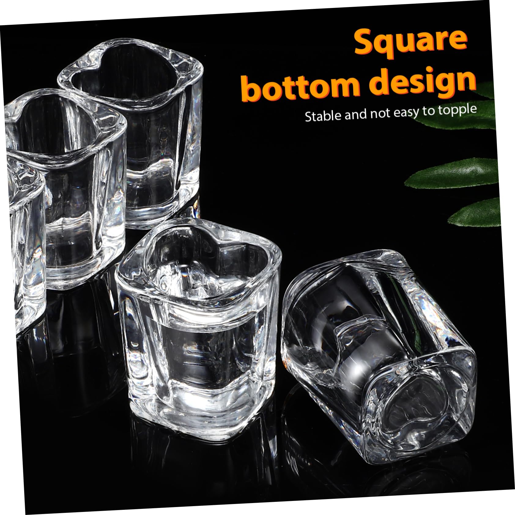 Verres à Shot Cœur 45ml Lot de 6 en Verre à Base Carrée