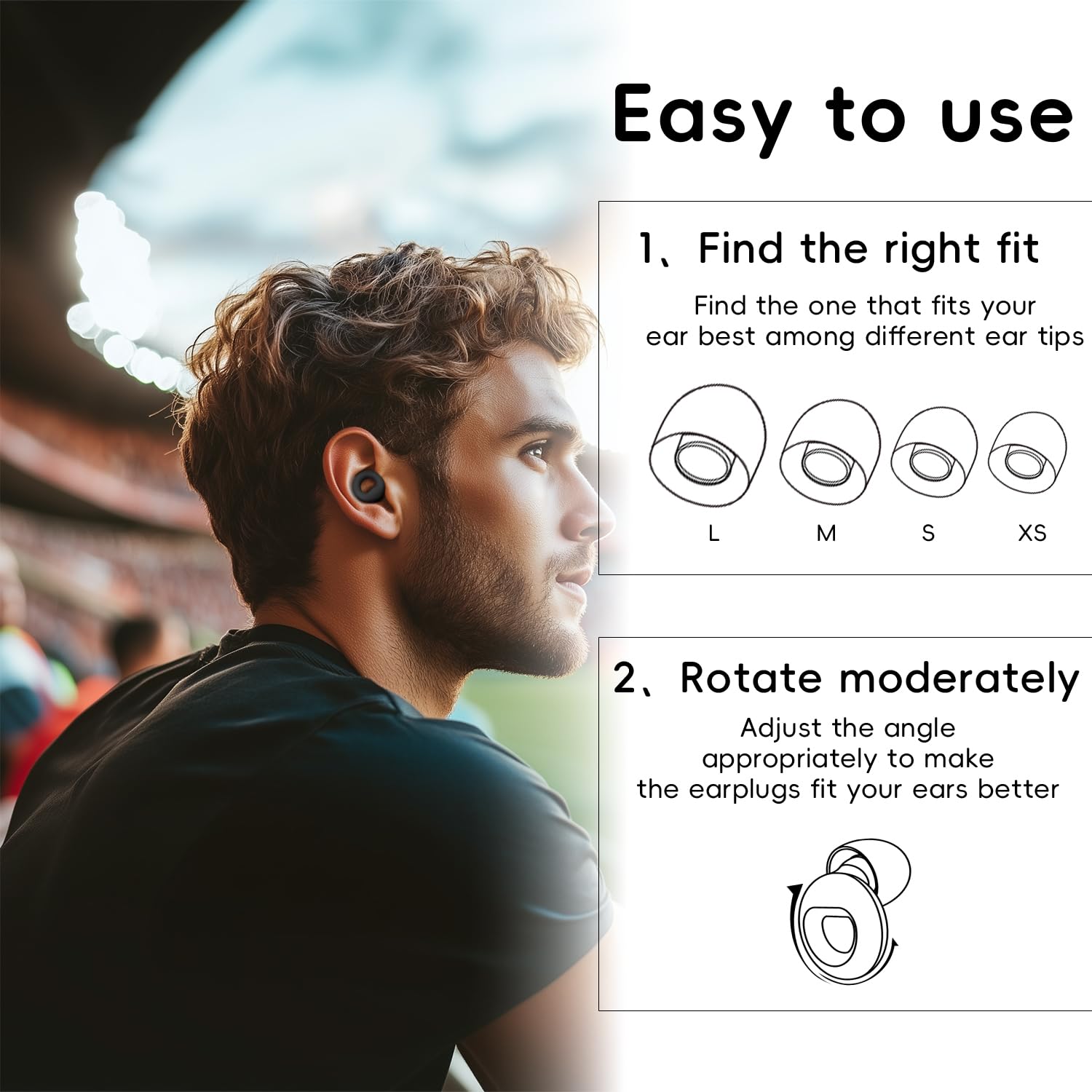 Tapones para los oídos con cancelación de ruido para dormir y concentración, nuevos tapones flexibles para los oídos para una mejor atenuación, 2 pares reutilizables, ideales para personas que duermen