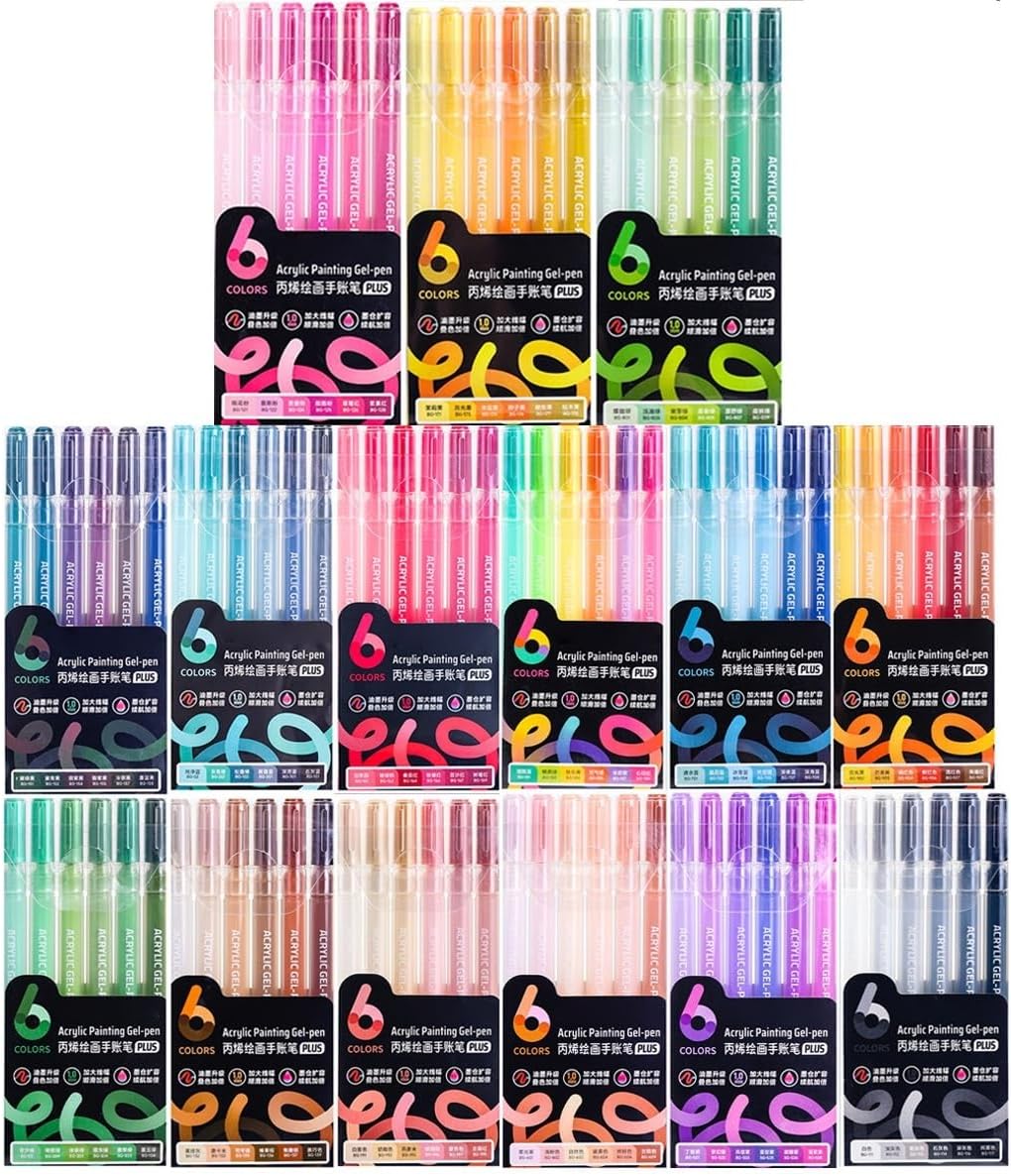 90 Colors Acrylic Gel Pens Drawing Set for Adult Coloring Books, Colors Stackable Marker for Journals, Drawing, Writing