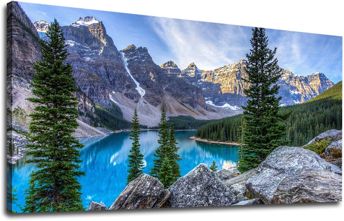 Canvas Wall Art Lake and Mountain Nature Pictures Large Canvas Artwork
