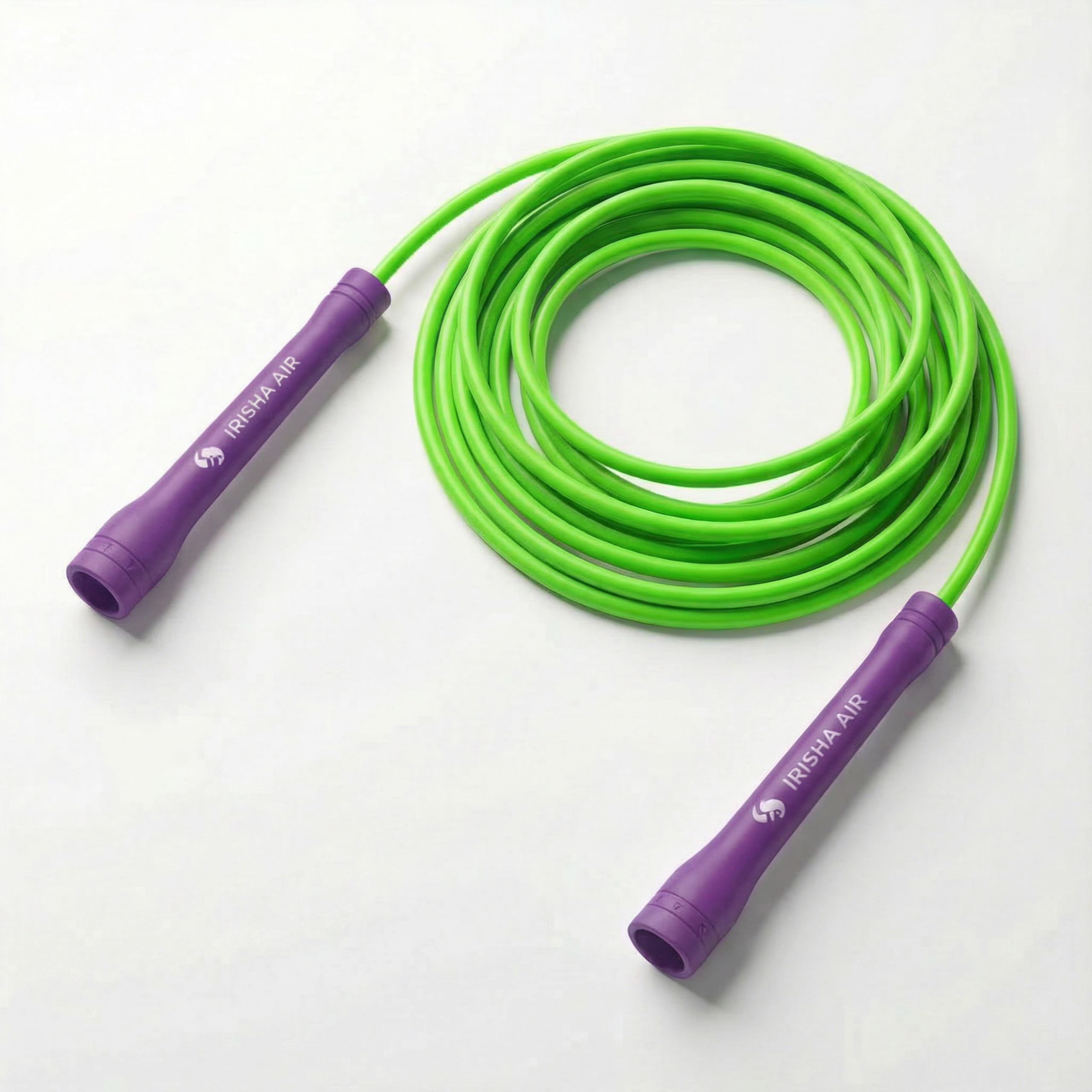 Elevate Speed Rope MAX - Professional Skipping Rope Made of Durable PVC with Nylon Core - 5 mm - Length Max. 3 Metres - Extremely Strong Handles (Green/Purple)