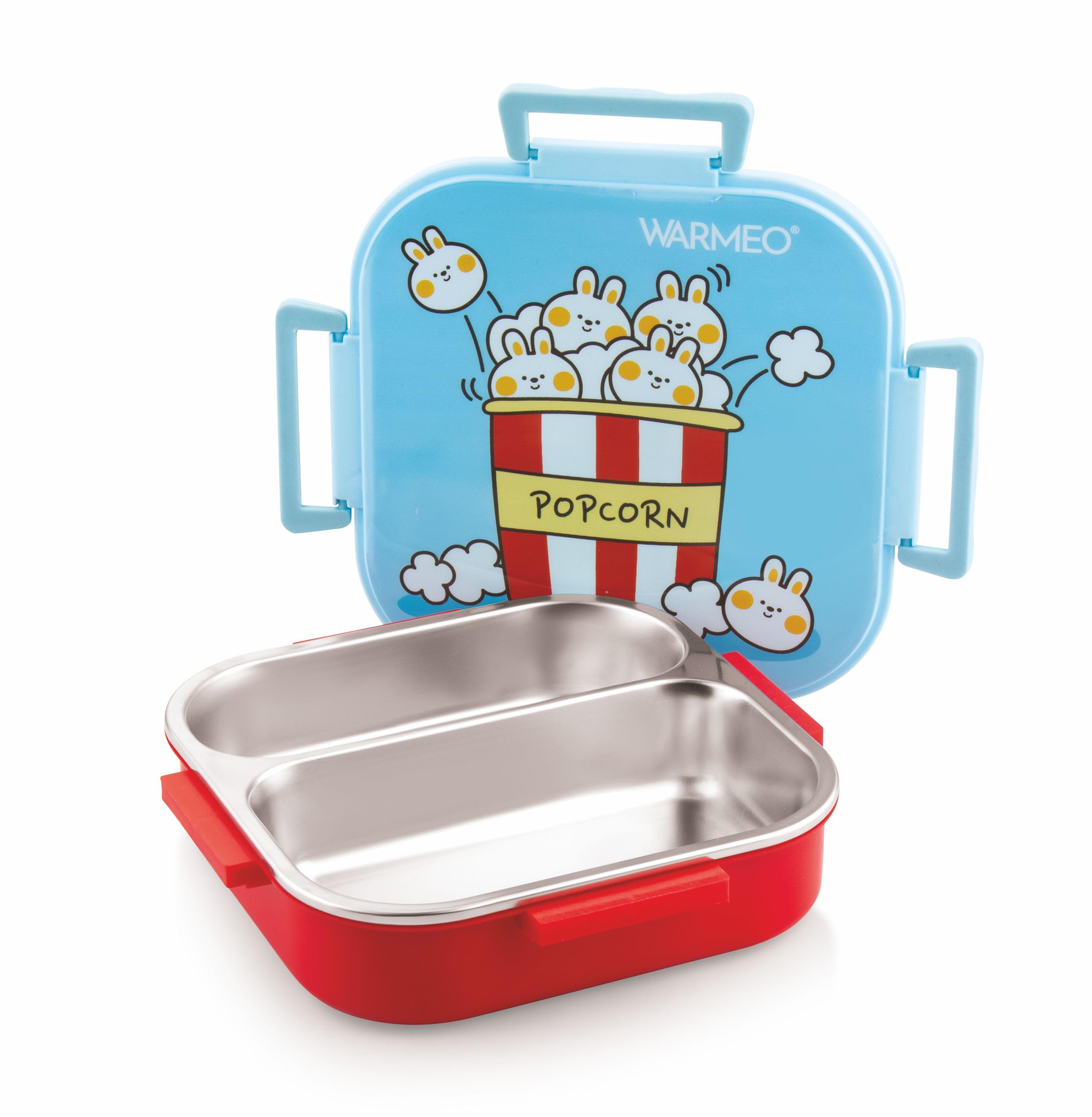WARMEO Jerry Insulated Stainless Steel Lunch Box (Popcorn, 2 Compartment Lunch Box)