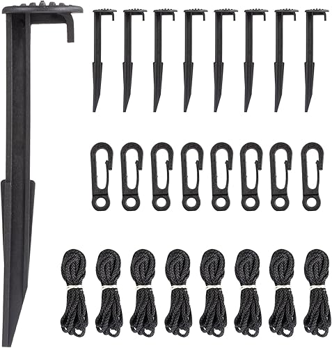 Miniatura 1 de Estacas de plástico, estacas de jardín de 5.5 pulgadas para decoración al aire libre, juego de 8, estacas de tienda de campaña para exteriores,