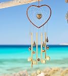 Heart Wind Chime Outdoor, BetterJonny Metal Tube Wind Chimes Lucky Dream Catcher Pendant Wind Chime for Garden, Yard, Patio, Home, Room, Window Decor