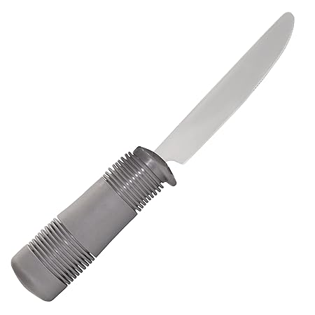 Weighted Serrated Knife with Wide Rubber Handle