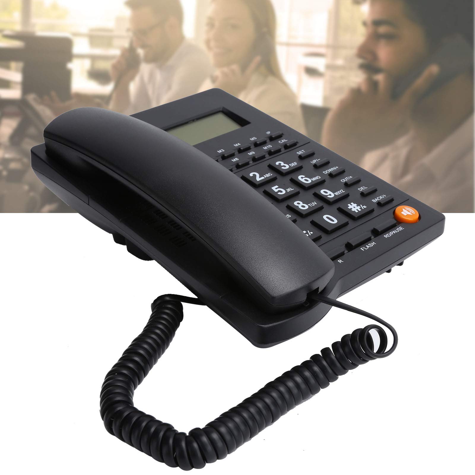 ciciglow Schnurgebundenes Telefon, Freisprech-Festnetztelefon mit Großem Knopf für Family Office und Eingebauten Intelligenten Sprachchip Im Hotel