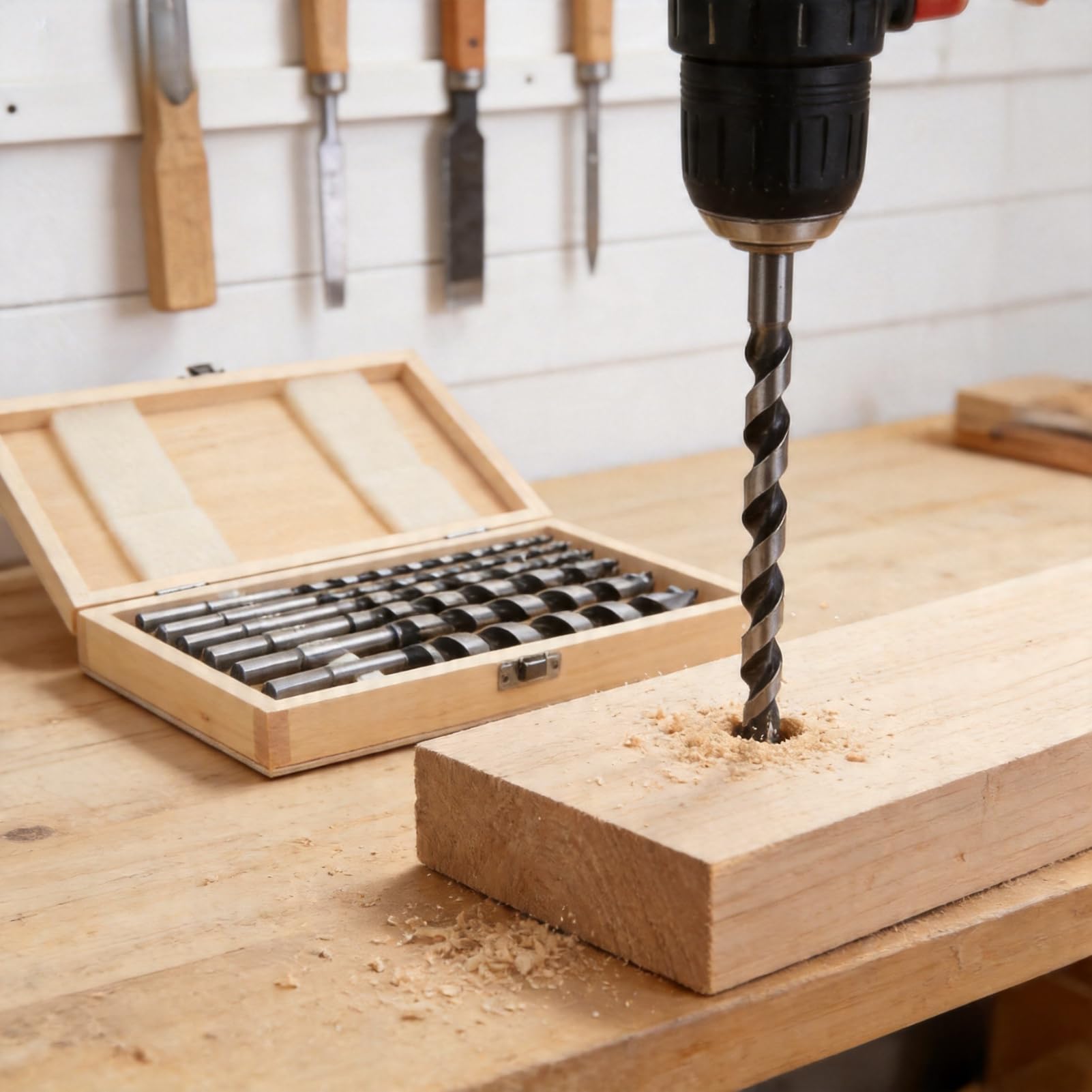 Set di punte trapano a percussione per legno, set 8 pezzi per trapano a percussione (6, 8, 10, 12, 14, 16, 18, 20 mm)