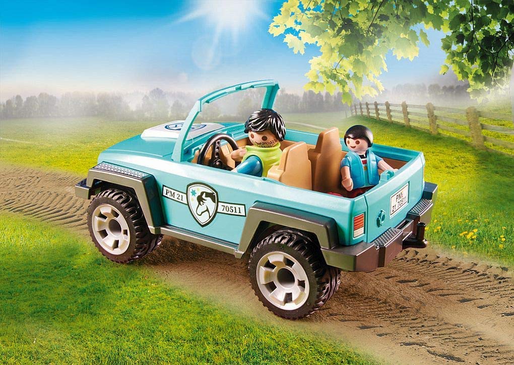 PLAYMOBIL Country 70511 Coche con Remolque para Poni, Juguetes para niños a Partir de 4 años