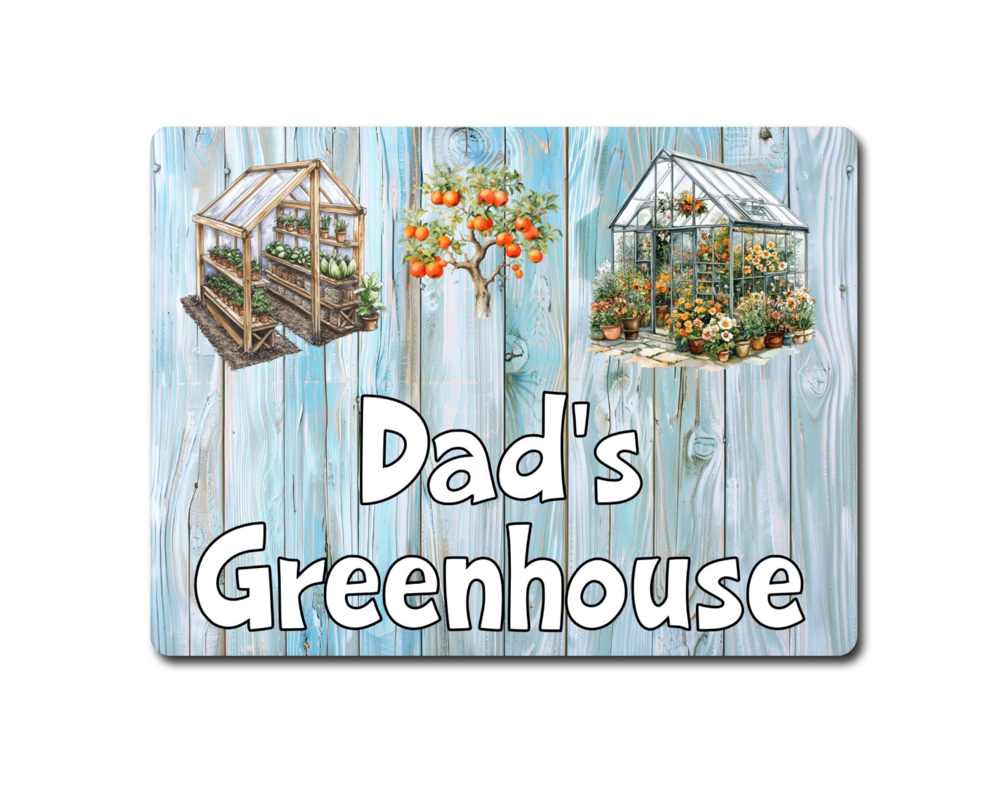 Decalarama Allotment Metal Sign Gift – Dad's Greenhouse - Family Fun Home Garden Novelty Aluminium Present