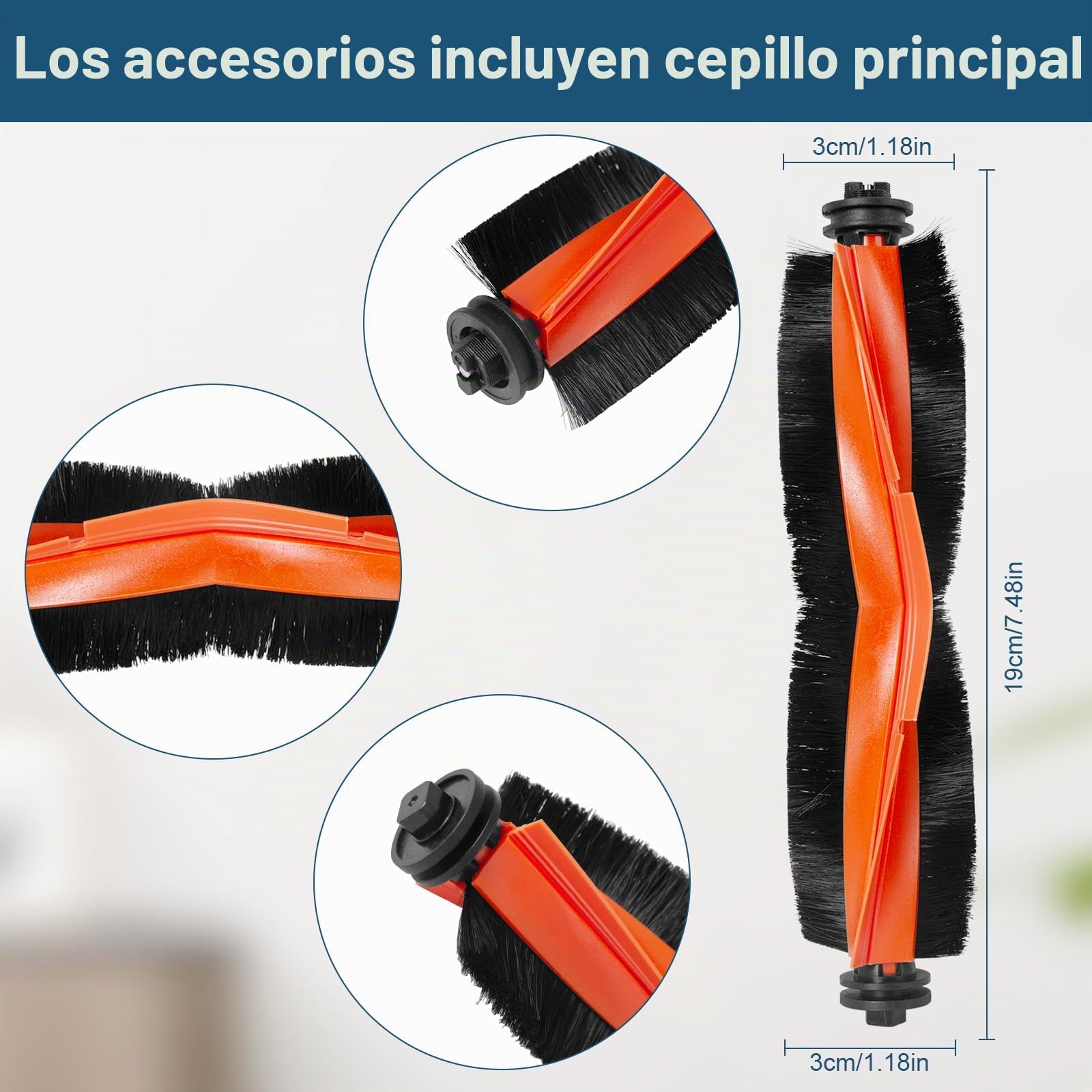 18 Kit de accesorios para Xiaomi X20 Max / X20 Pro Robot Aspirador, 1 Cepillos Principales, 6 Cepillos Laterales, 6 Toallitas, 2 Filtros, 2 Bolsas para el polvo, 1 Cepillo de limpieza
