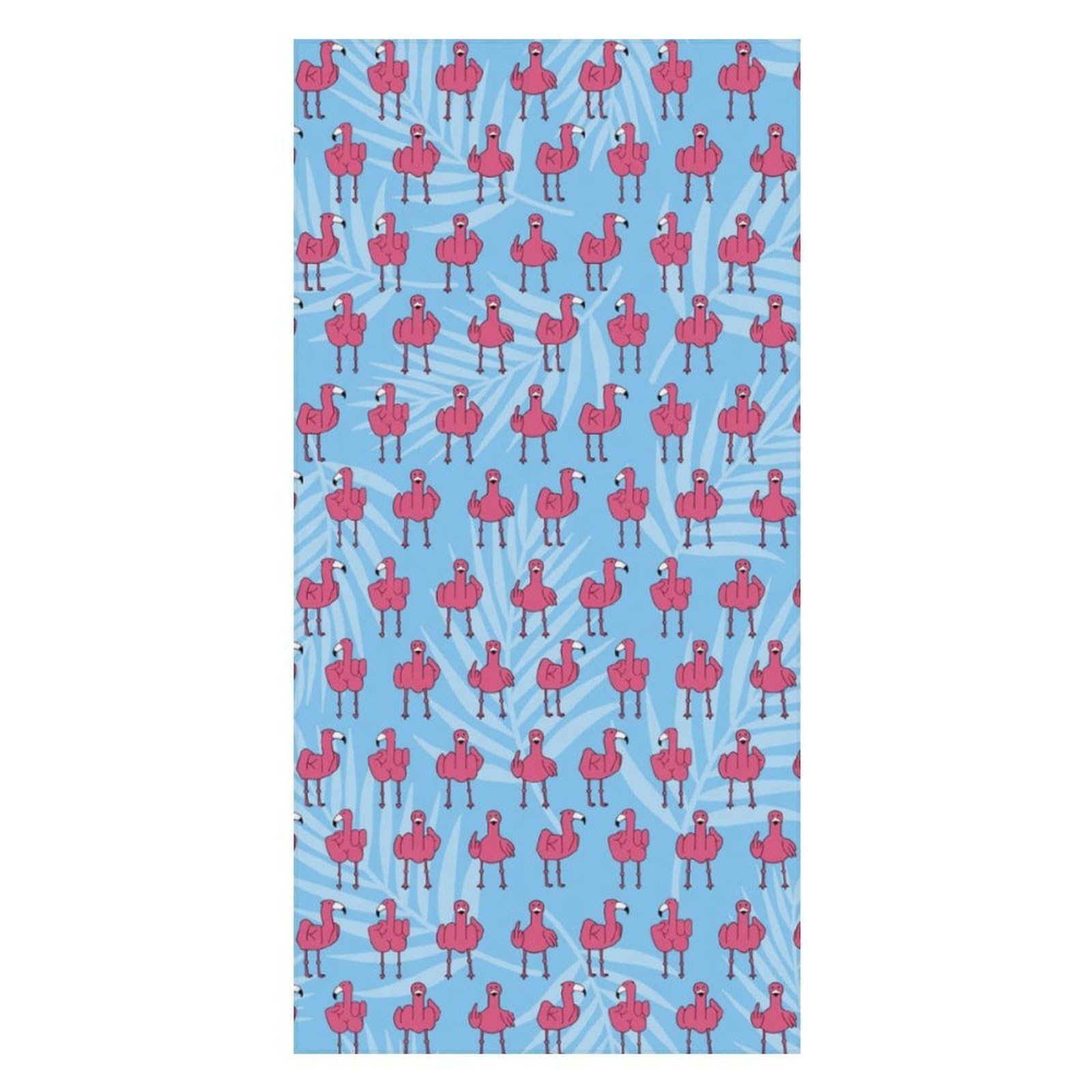 Anceky Beach Towel Soft Funny Middle Finger Flamingo Bath Towels Quick Dry Bath Towel for Beach Pool Yoga Swim Shower 31 X 63 in
