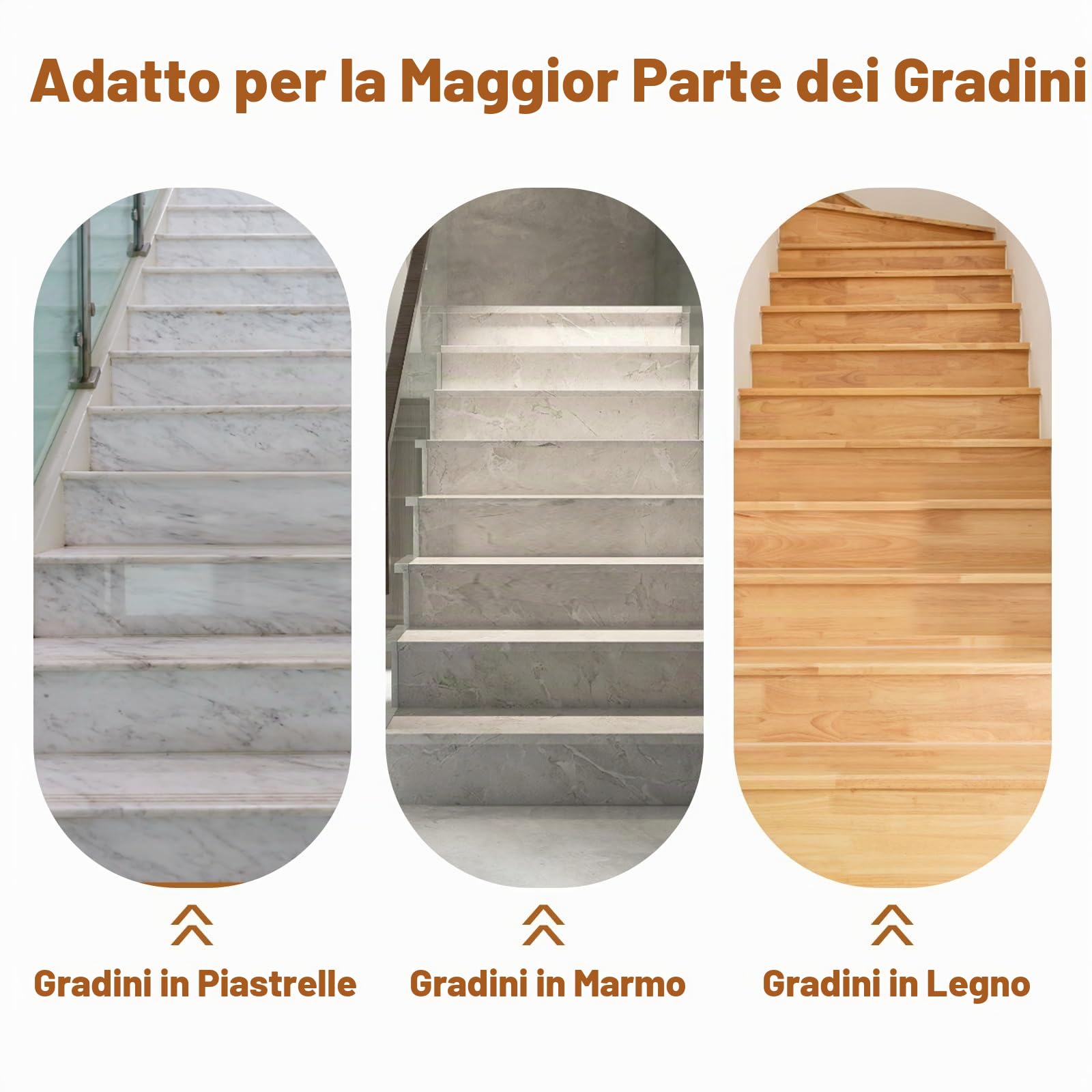 Tappetini per gradini – Tappetini autoadesivi per gradini 15 pezzi (15 x 60 cm) + rotolo adesivo – impermeabile antiscivolo anticaduta protezione scale per scale, bagni e balconi