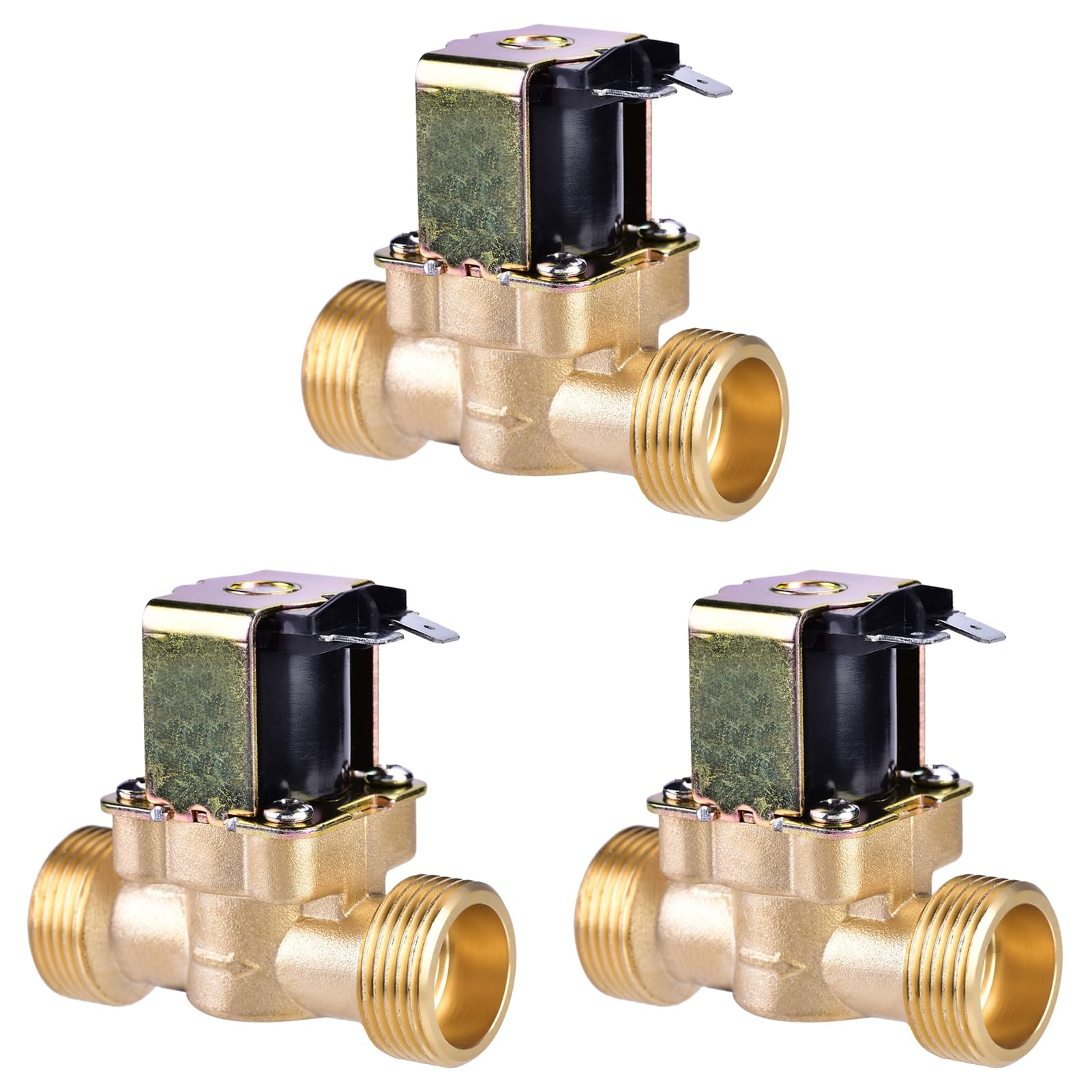 Vanne d'arrêt tuyau d'eau électrovanne normalement fermé filetage 3/4 pouces DC 24V