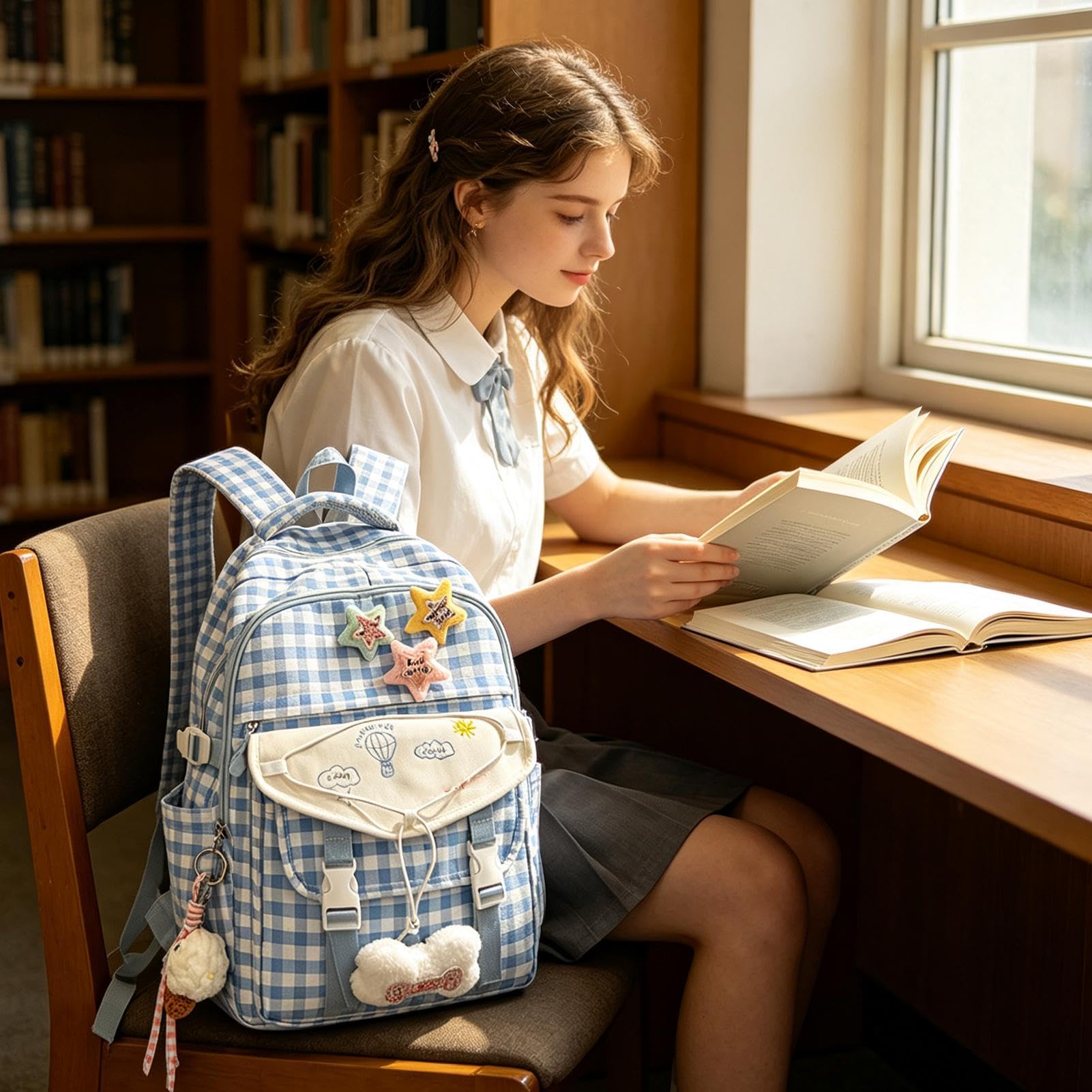Genérico Mochila Linda De Niñas Impermeable Ligera Espaciosa Ajustable