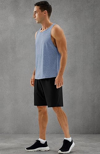 Miniatura 7 de icyzone Camiseta deportiva sin mangas con espalda cruzada para hombre, para gimnasio, entrenamiento, correr, ejercicio