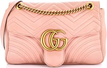 Pre-Loved GG Marmont Flap Bag Matelasse Leather Medium, Pink