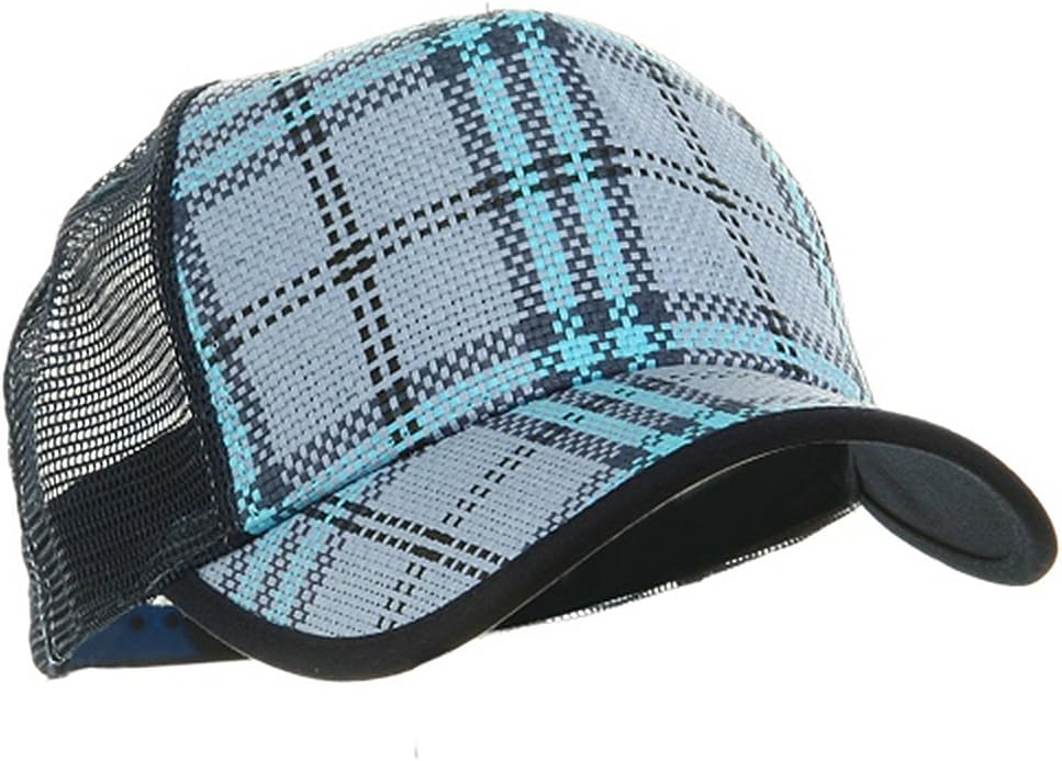 Plaid Straw Trucker Caps