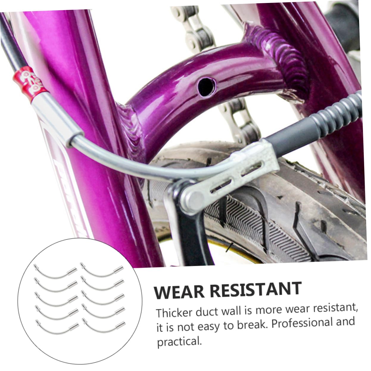 BESTonZON 20Pcs Brake Cable Guide Bend Tube for Mountain Road Bikes Durable Brake Guides Fit for V Brake Systems Silver Bike Supplies