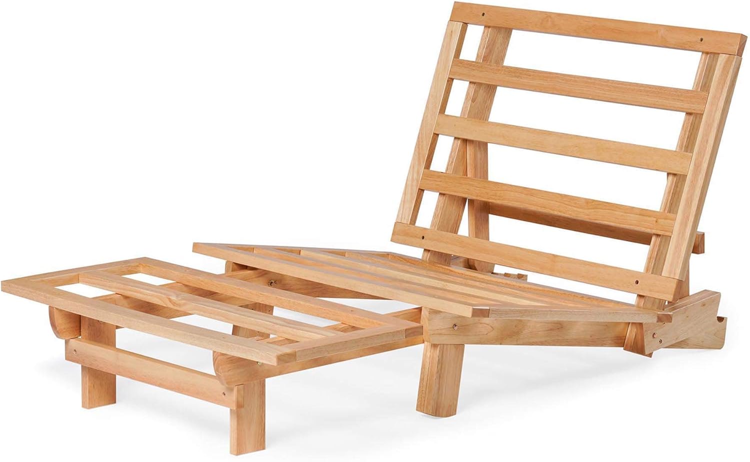 Nirvana Futons Twin Tri-Fold Wood Futon Sofa Bed Lounger Frame - (Space Saver, Natural Finish) Ideal for Small Spaces, RVs, and Dorm Furniture