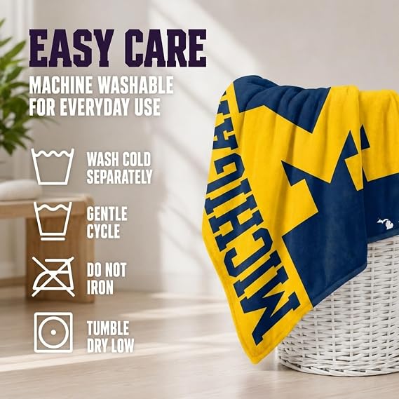 Proformance Home NCAA Michigan Wolverines Endzone Ultra Soft Tailgate Throw