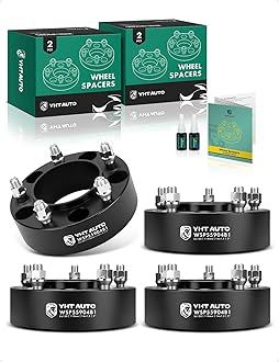 YHTAUTO 5x150mm Hub Centric Wheel Spacers 2 Inch Compatible with Toyota Tundra, Sequoia, Land Cruiser, Lexus LX470 Models Tire Spacers w/ M14x1.5 Studs 110mm Hub Bore 5 Lug 4PCS Black