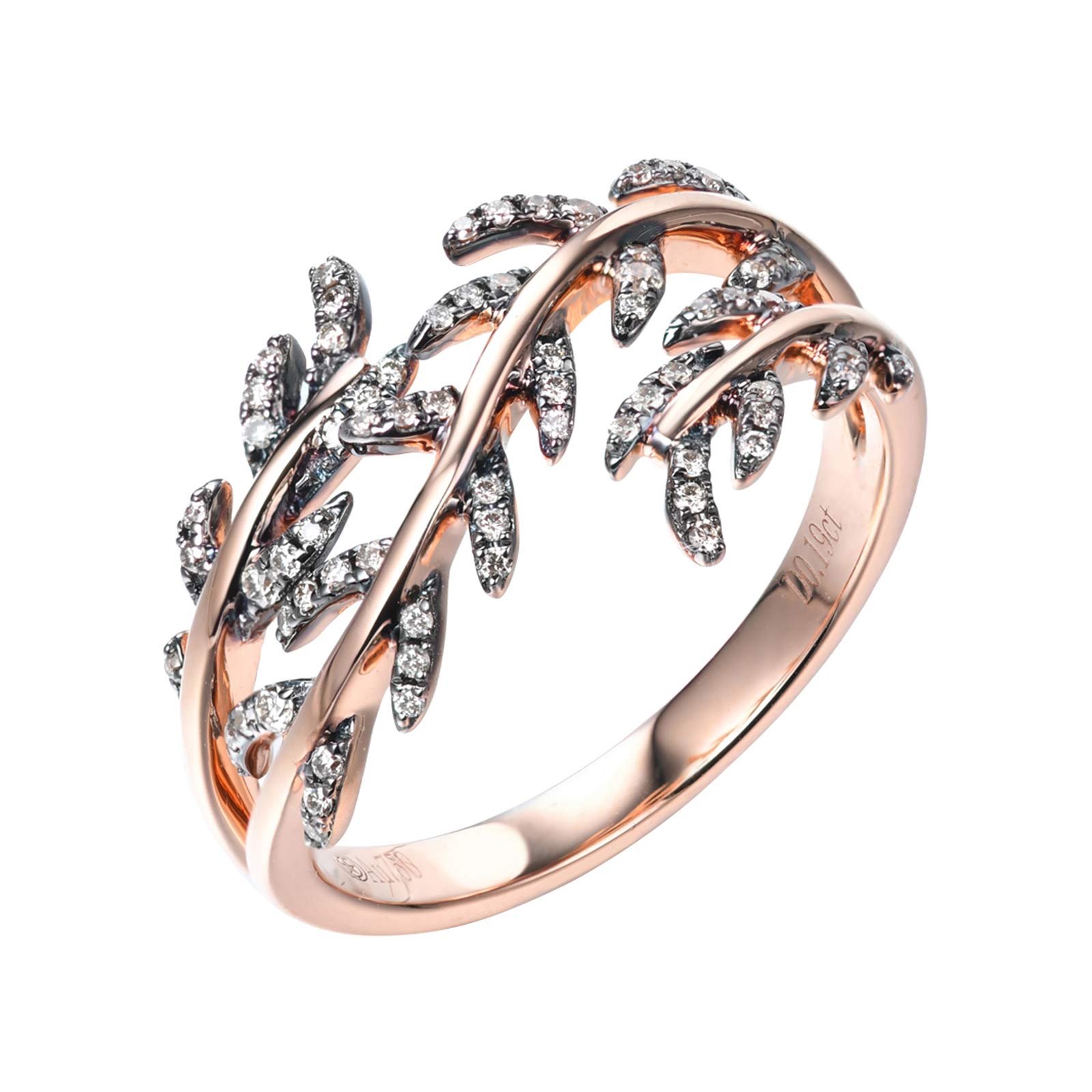 Beydodo Pierścionek zaręczynowy 18 K, 750 kartek z diamentami, różowe złoto e 18 karatów (750) czerwone złoto, 62 cm (19,7 cala), colore: różowy (Rosegold), cod. TLLWGZ4859