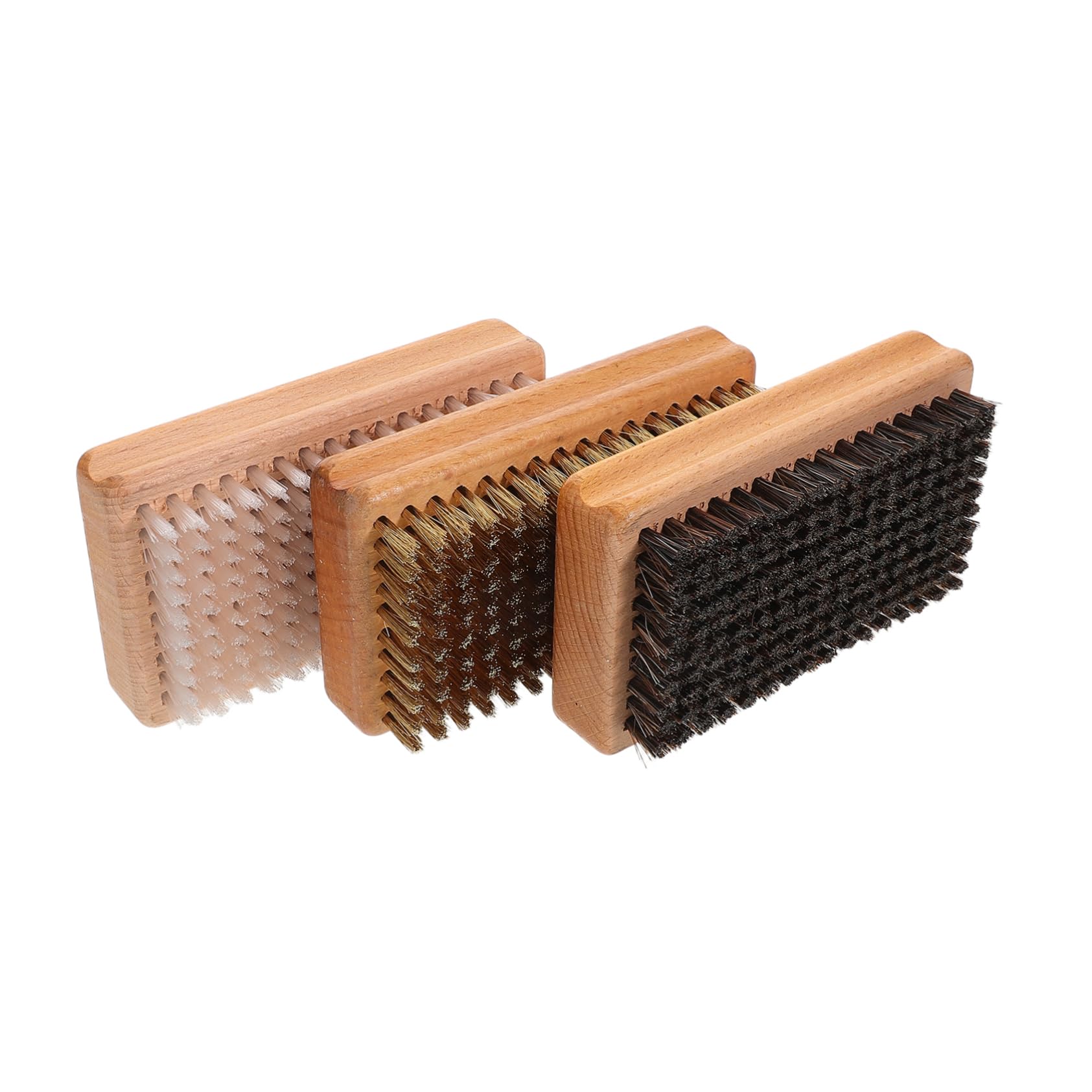 TOBBOMEY Manual Waxing Brush Kit for Skis Snowboards 3-Piece Set Copper/Nylon/Horsehair Universal Fit for Boards