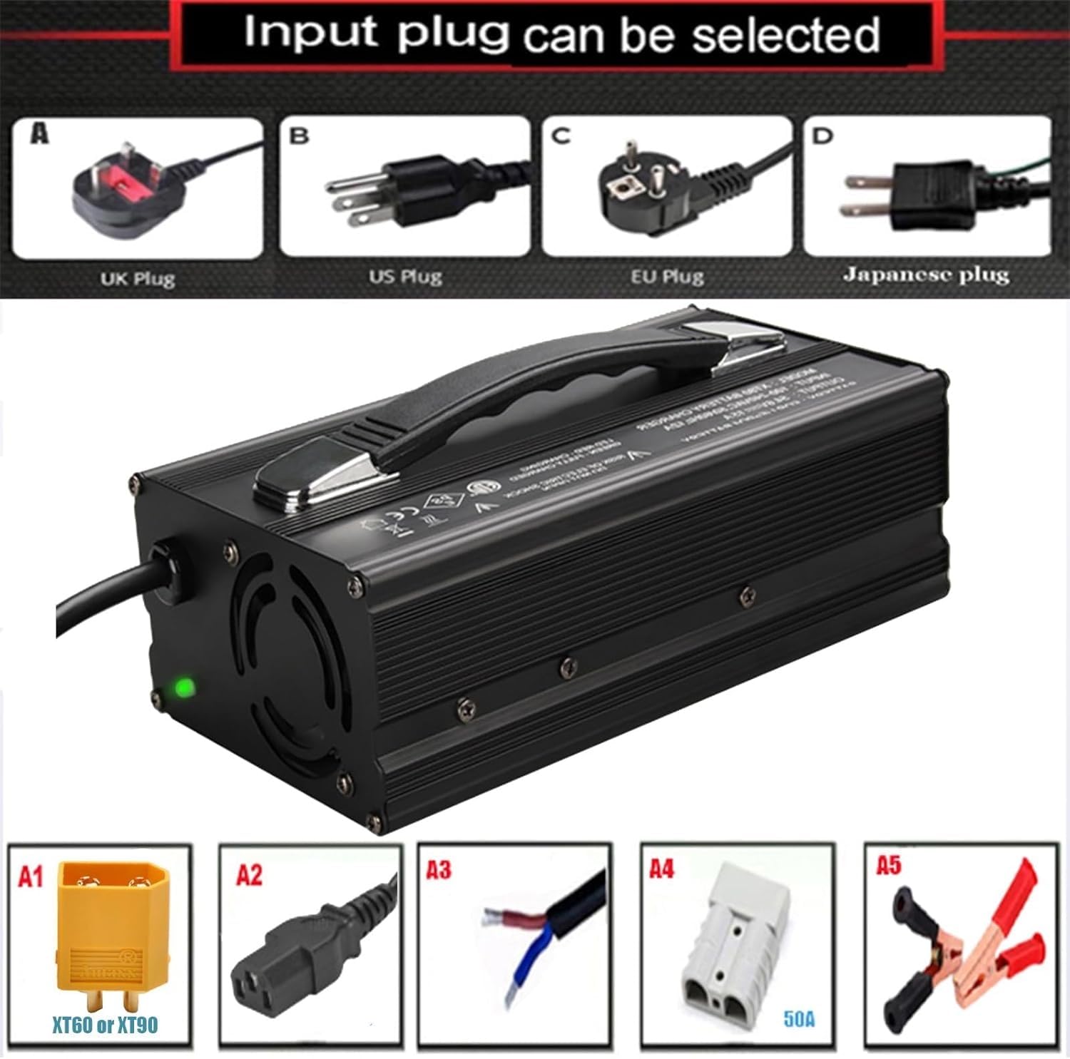 1200W Lead Acid Battery Chargers 24 Volt 30 Amp Battery Charger with Cooling Fan Multiple Protection Functions with Suitable for Electric Forklifts,Boats,Electric Sightseeing Car(A1xt90)