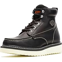 mens Beau Leather Motorcycle Casual Wedge Boot