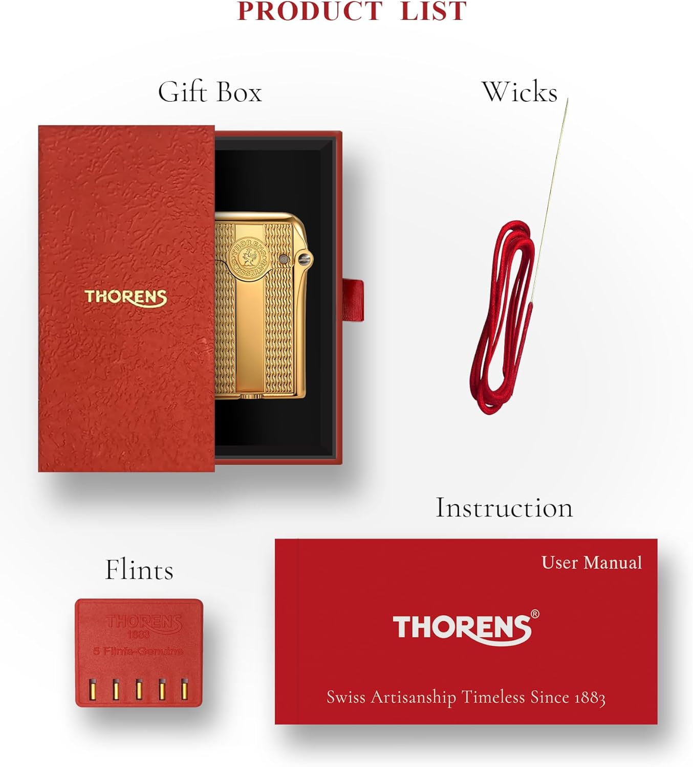 Automatic Ignition Soft-Flame Luxury Vintage Brass Kerosene Lighter,Refillable,Safety Lock,Grinding Wheel,Engraving,Gift Box,Collectible,Thorens Gen 3 Single Claw Spaced Water Ripple Gold