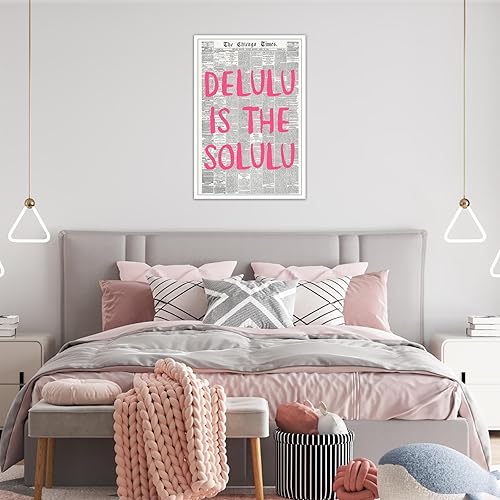 Miniatura 6 de Arte de pared de periódico de moda de fuente rosa, estilo retro, con cita de afirmación en blanco y negro, pósteres de lienzo para niñas, decoración