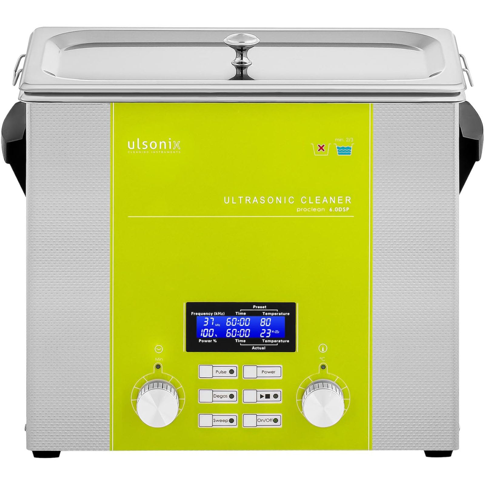 PROCLEAN 6.0DSP Ultraschallreiniger 6 Liter Ultraschallreinigungsgerät Degas Sweep Pulse Memory Quick Heizleistung 270 W Ultraschallleistung 240 W 37 kHz LED