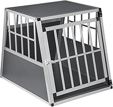 EUGAD Aluminium Dog Transport Box, Single Transport Box, 65 x 85 x 71 cm, for Medium / Small Dogs, Lightweight and Stable Kennel for Car, Travel, Home
