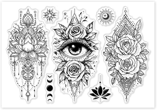 Miniatura 8 de GLOBLELAND Magic Lotus Rose - Sellos transparentes para hacer tarjetas, flores, sellos transparentes de silicona, para plantas, sellos transparentes